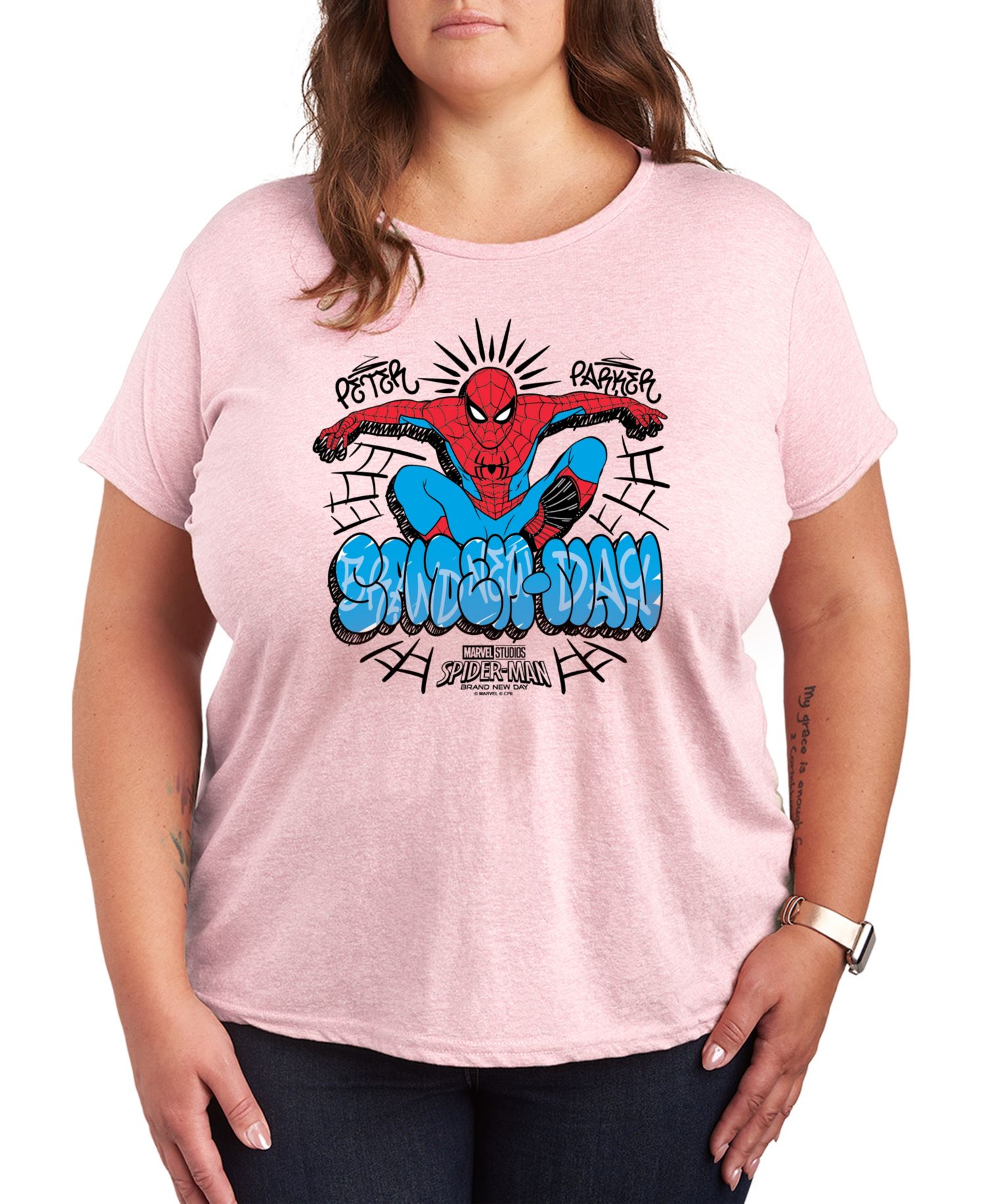 Plus Size Spider-Man Brand New Day Peter Parker Graphic T-Shirt