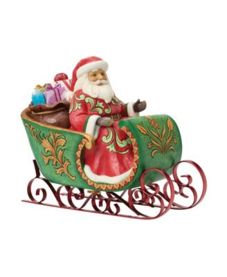 Heartwood Creek Santa in Musical Sleigh Figurine