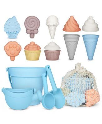 Silicone Beach Toys Bucket Watering Can Shovel Sand Molds