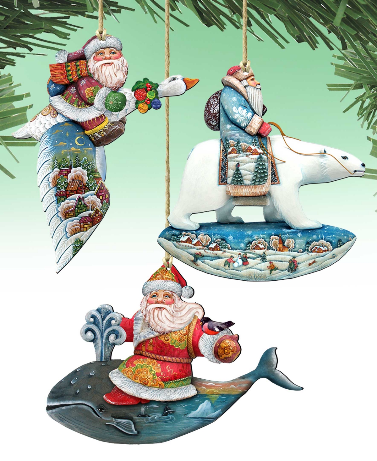 Designocracy Travel Ride Holiday Ornaments, Set of 3