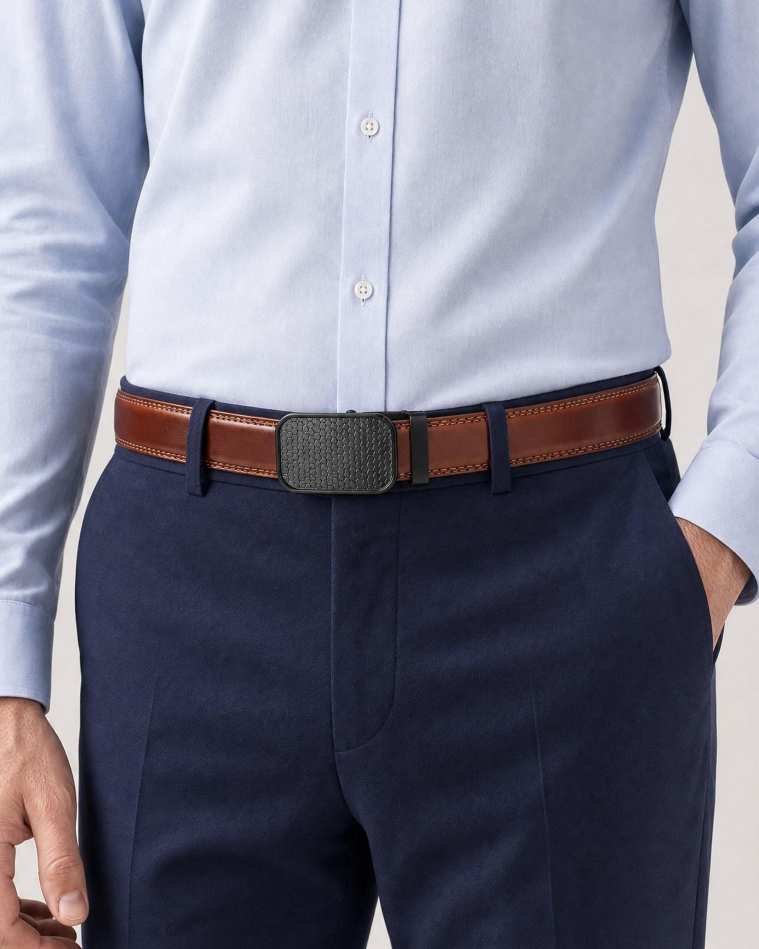 Men's Diagonal Weave Ratchet Belt