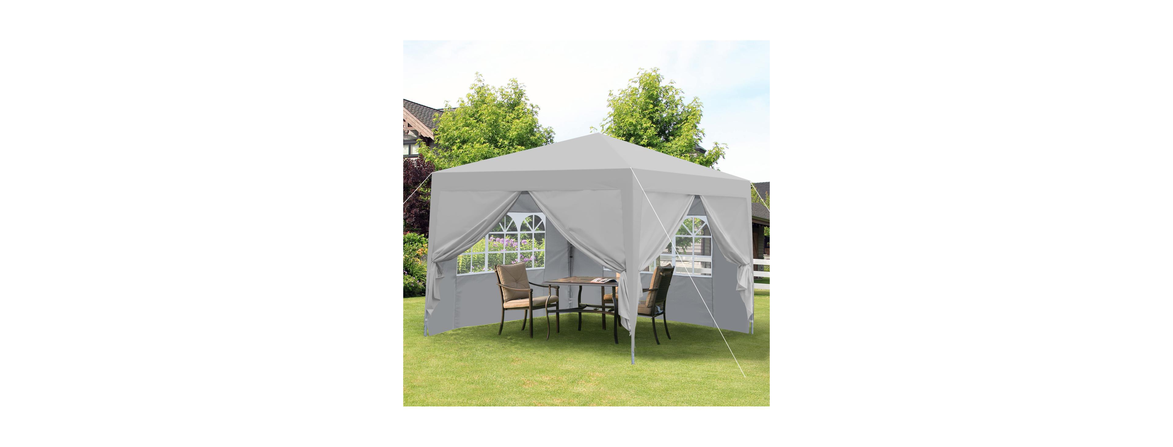 Streamdale Furniture 10x10 Pop Up Gazebo 3 Sidewalls, Bags