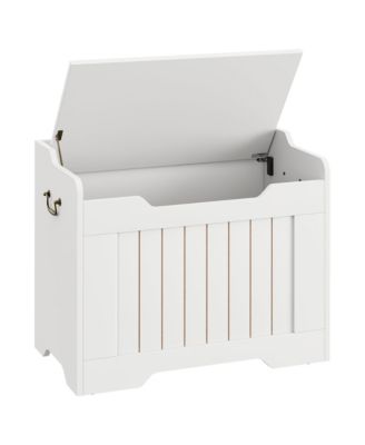 Farmhouse Storage Bench with Safety Hinge - Wood Flip-Top Trunk for Entryway, Bedroom, Living Room, Multiple Colors and Sizes