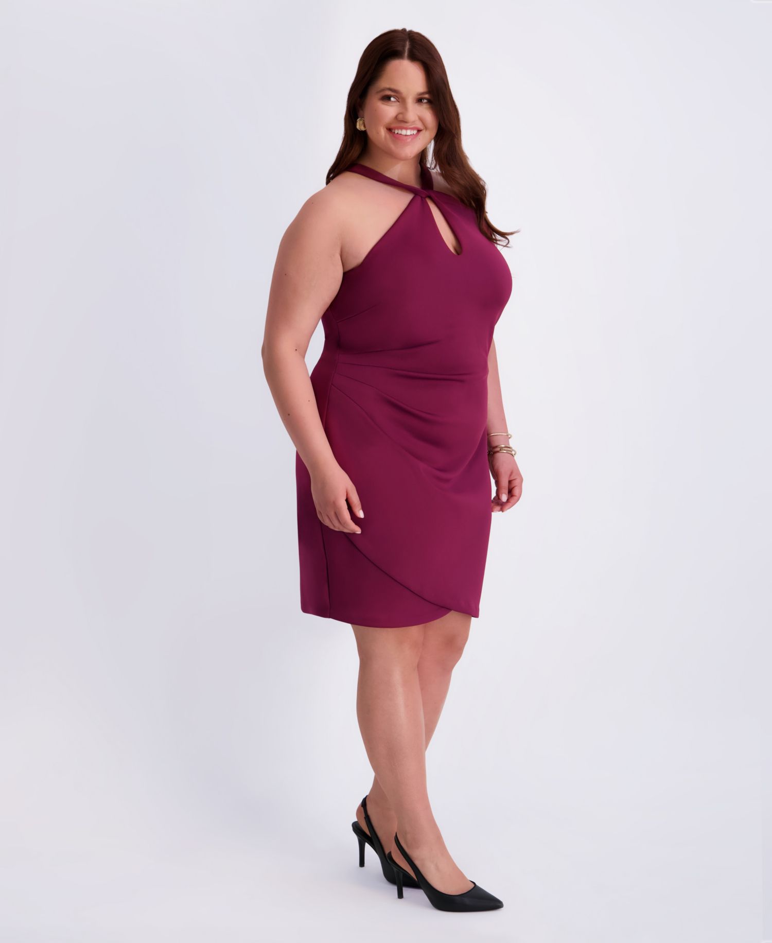 Plus Size Scuba Crepe Midi Dress