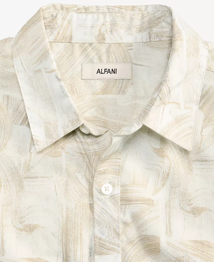 Men's Brushed Geometric Poplin Short-Sleeve Shirt - thumbnail 5