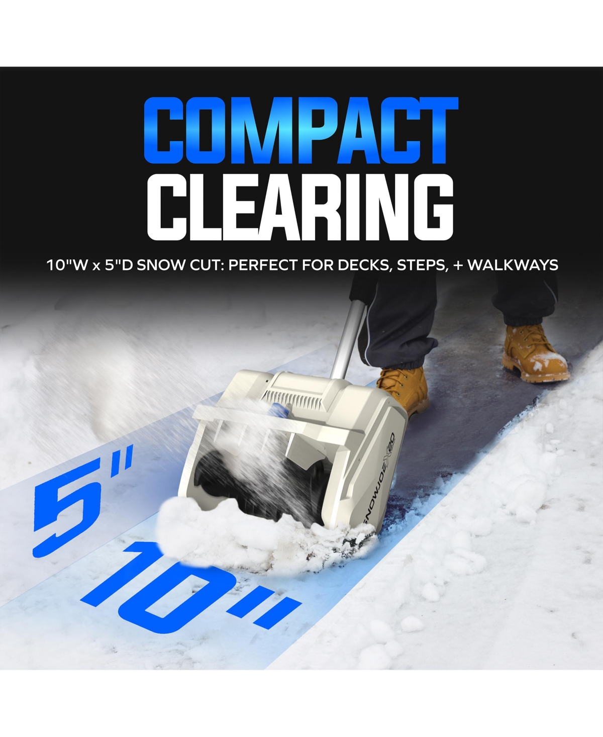 Snow Joe Cordless Snow Shovel Kit with 10inch Wide x 5inch Deep Snow Cut, X20-snow-5A