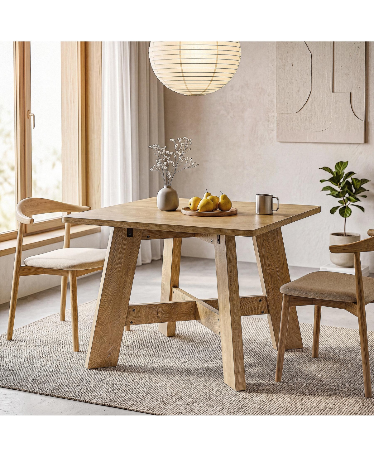 Tribesigns 39.37" Square Dining Table for 4, Small Wood Kitchen Table