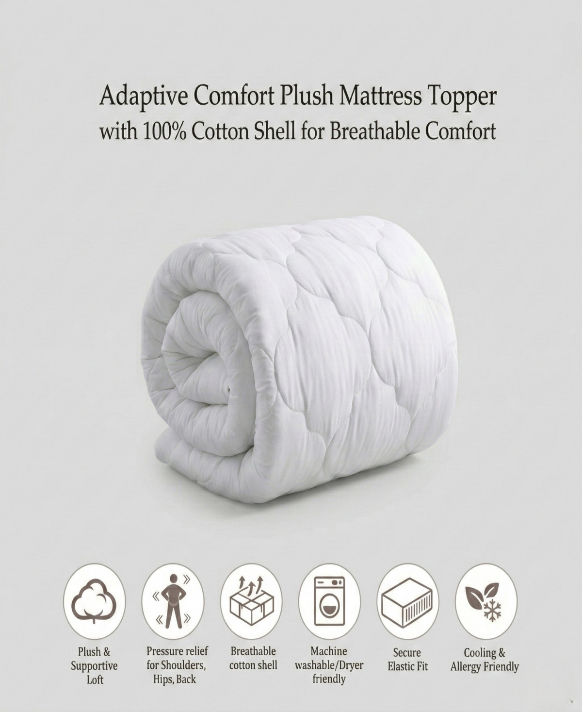 Ella Jayne Adaptive Comfort Plush Mattress Topper