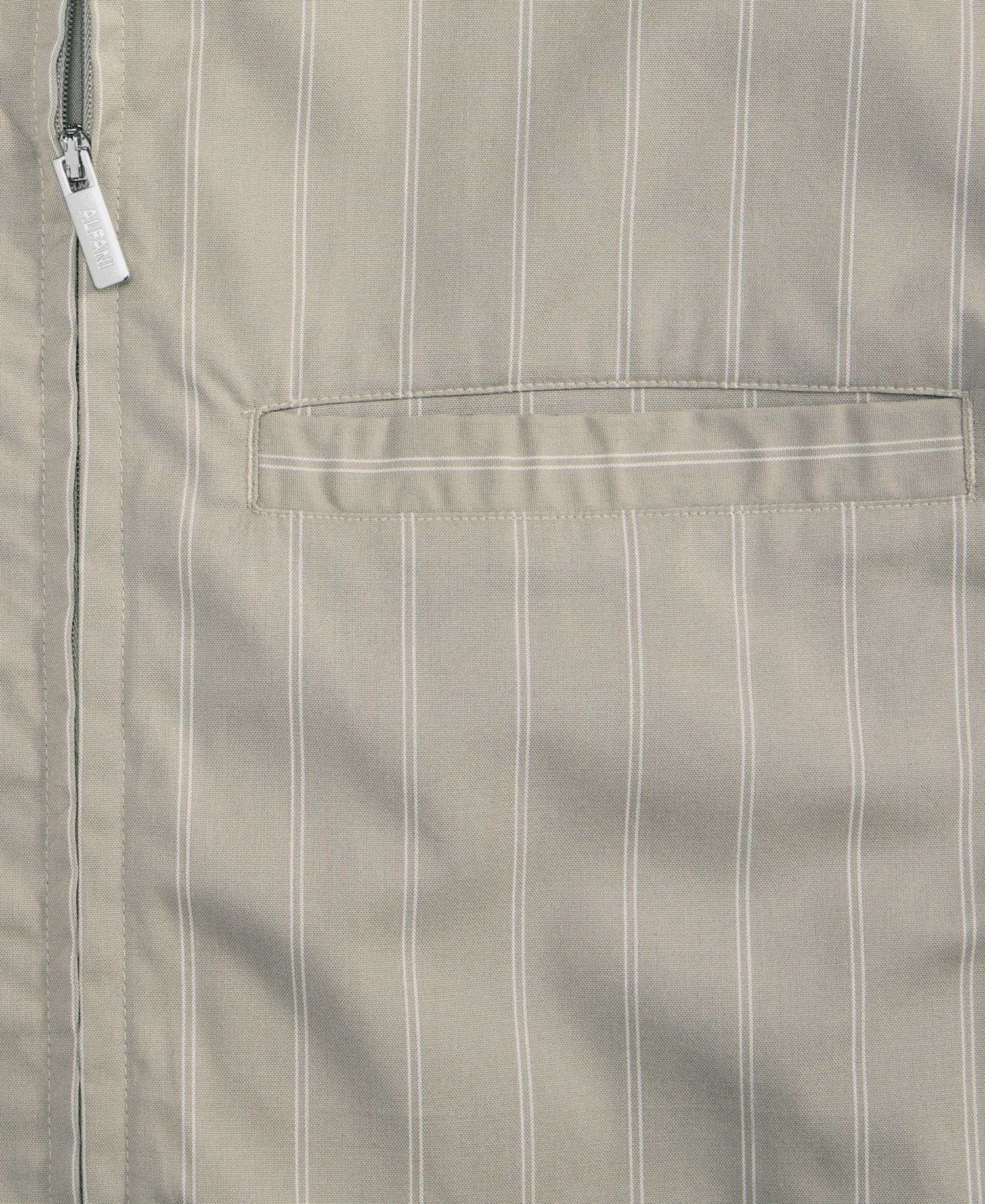 Men's Zip Front Striped Long-Sleeve Shirt