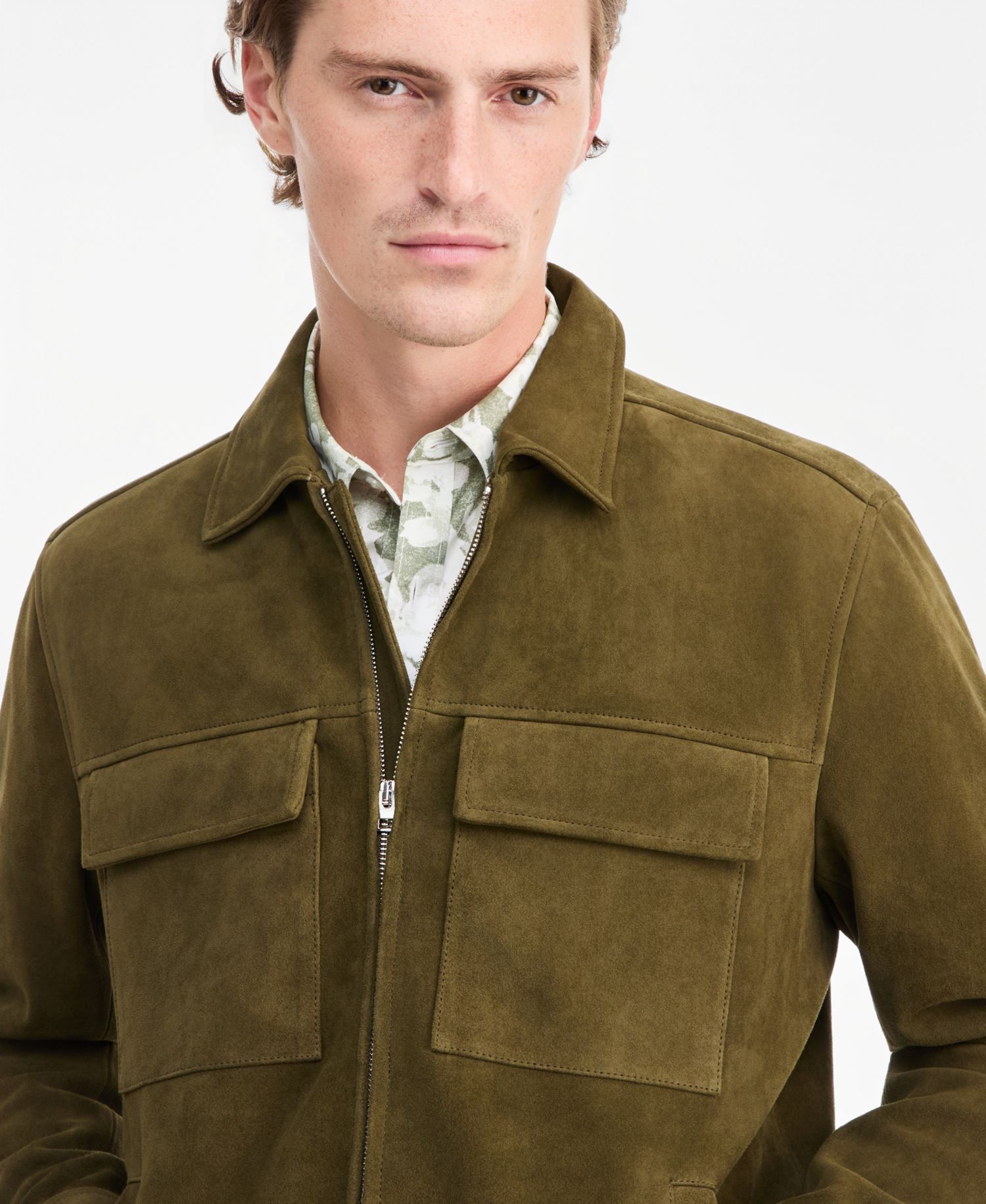Men's Two Pocket Suede Jacket, Macy's Exclusive