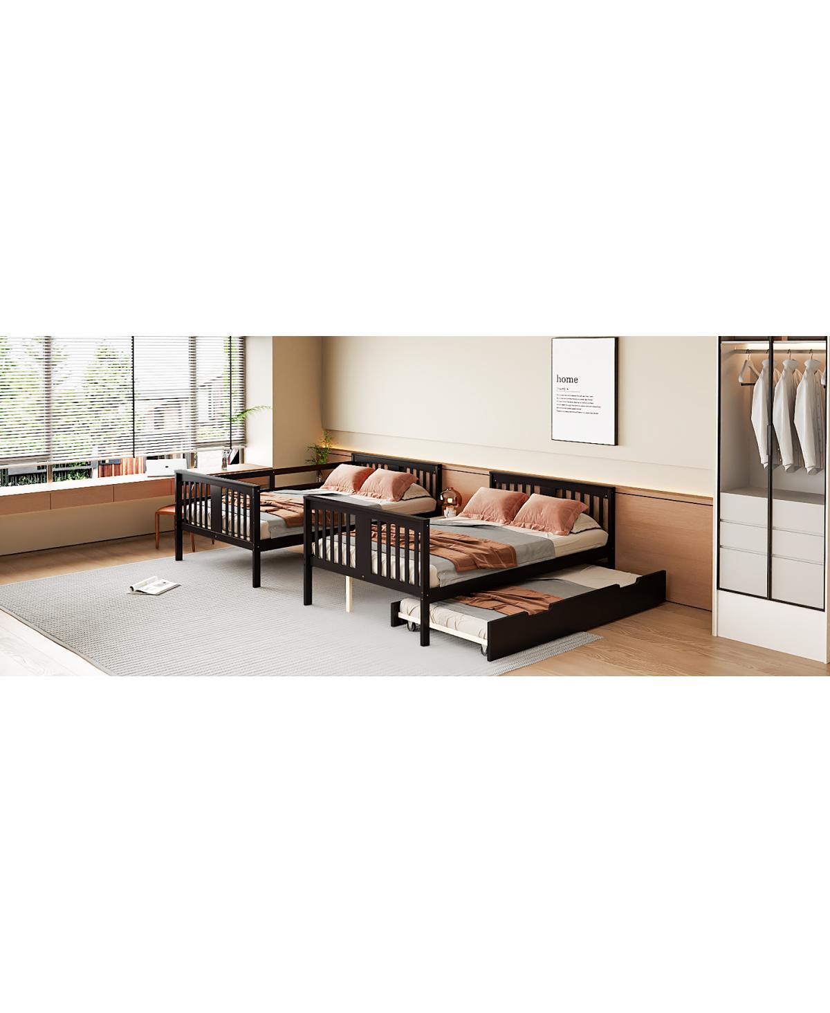Streamdale Furniture Full over Full Bunk Bed with Twin Size Trundle and Ladder