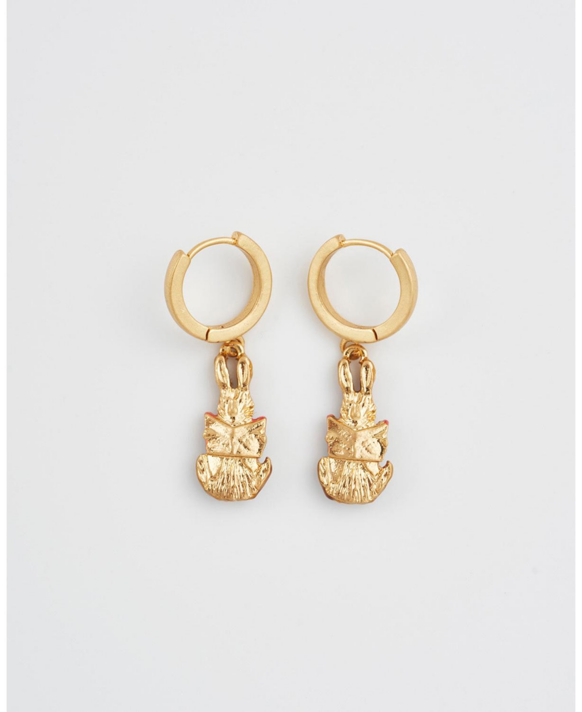 Fable England Peter Rabbit Reading Charm Huggie Earrings
