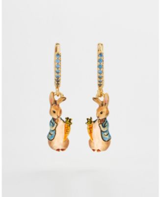 Peter Rabbit Carrot Charm Huggie Earrings