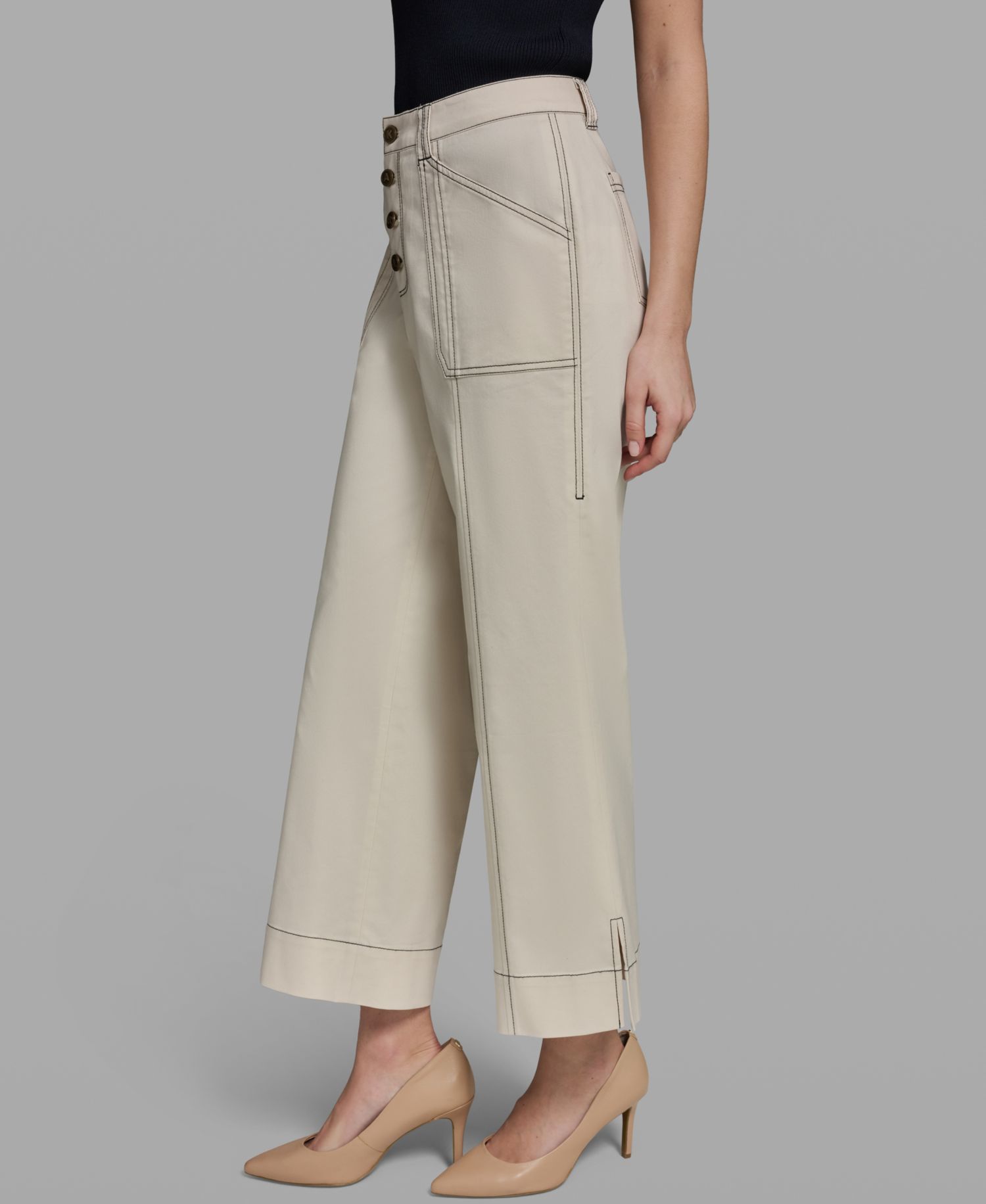 Women's Contrast Stitch Ankle Pants