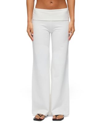 Women's Wide Leg Foldover Pants