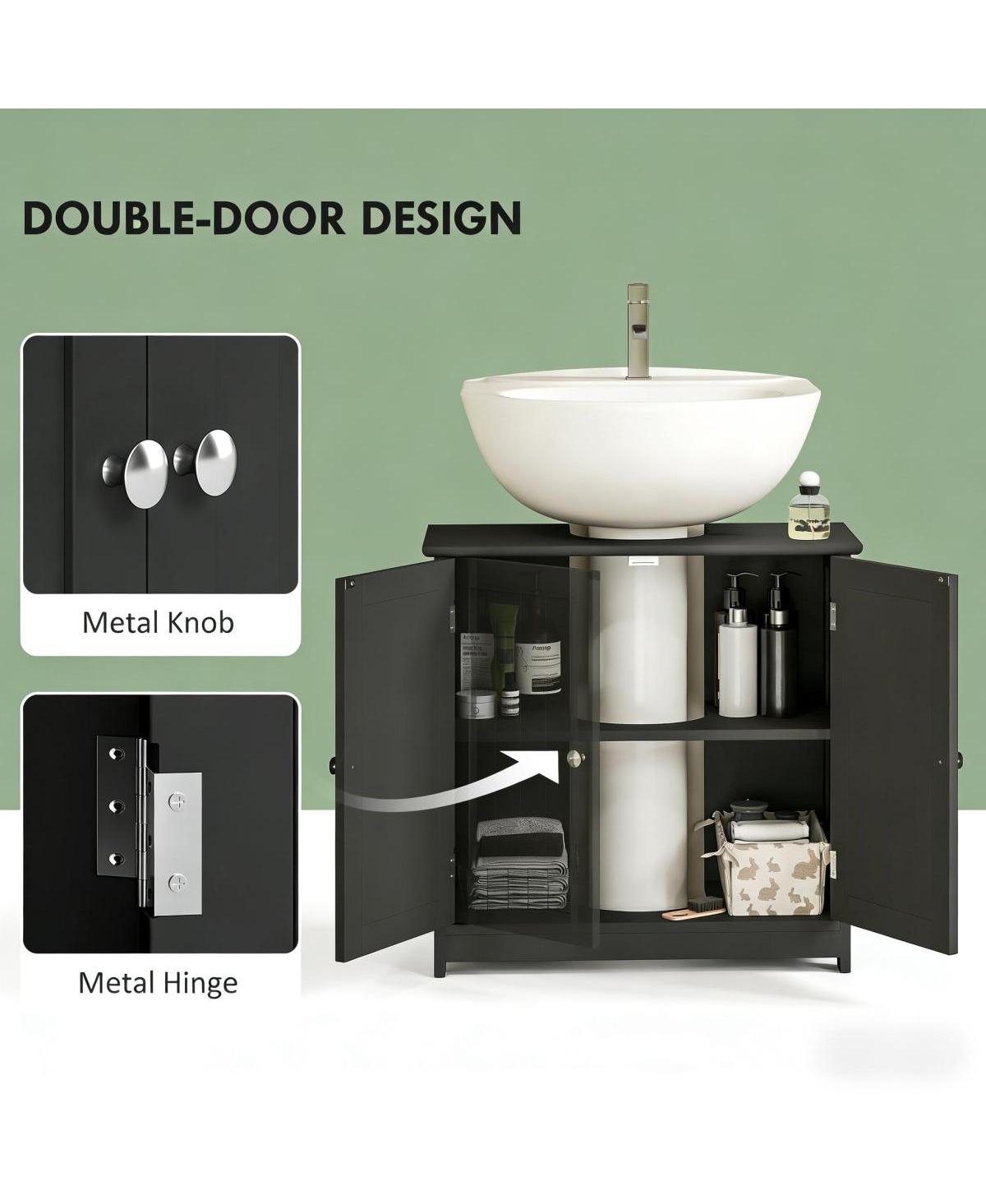 Sillysis 23.5 Inch Under Sink Bathroom Storage Cabinet with Adjustable Shelf, Space Saving Vanity for Small Bathrooms