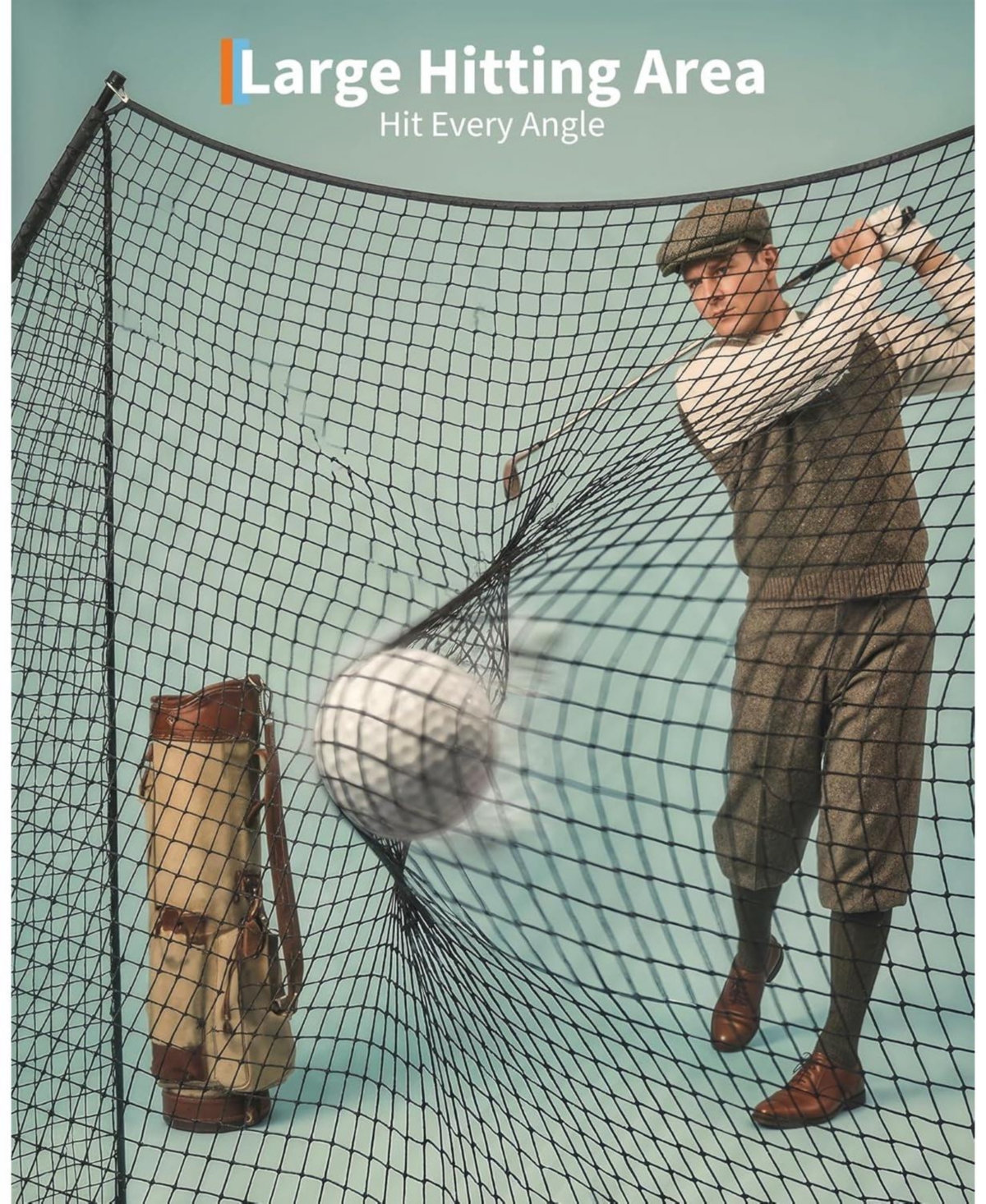 Xo 10 Ft Golf Hitting Net, Portable Golf Practice Net with Carry Bag and Stakes, Backyard Driving Training Equipment