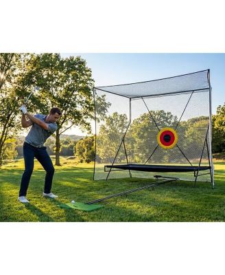 10x8FT Golf Hitting Net with 11FT Ball Return, Heavy Duty Practice Net for Backyard Golf Driving, Swing Training Indoor Outdoor