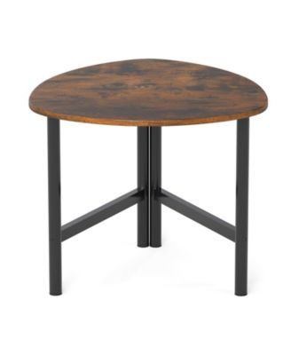 Industrial Triangle Coffee Table with Metal Frame