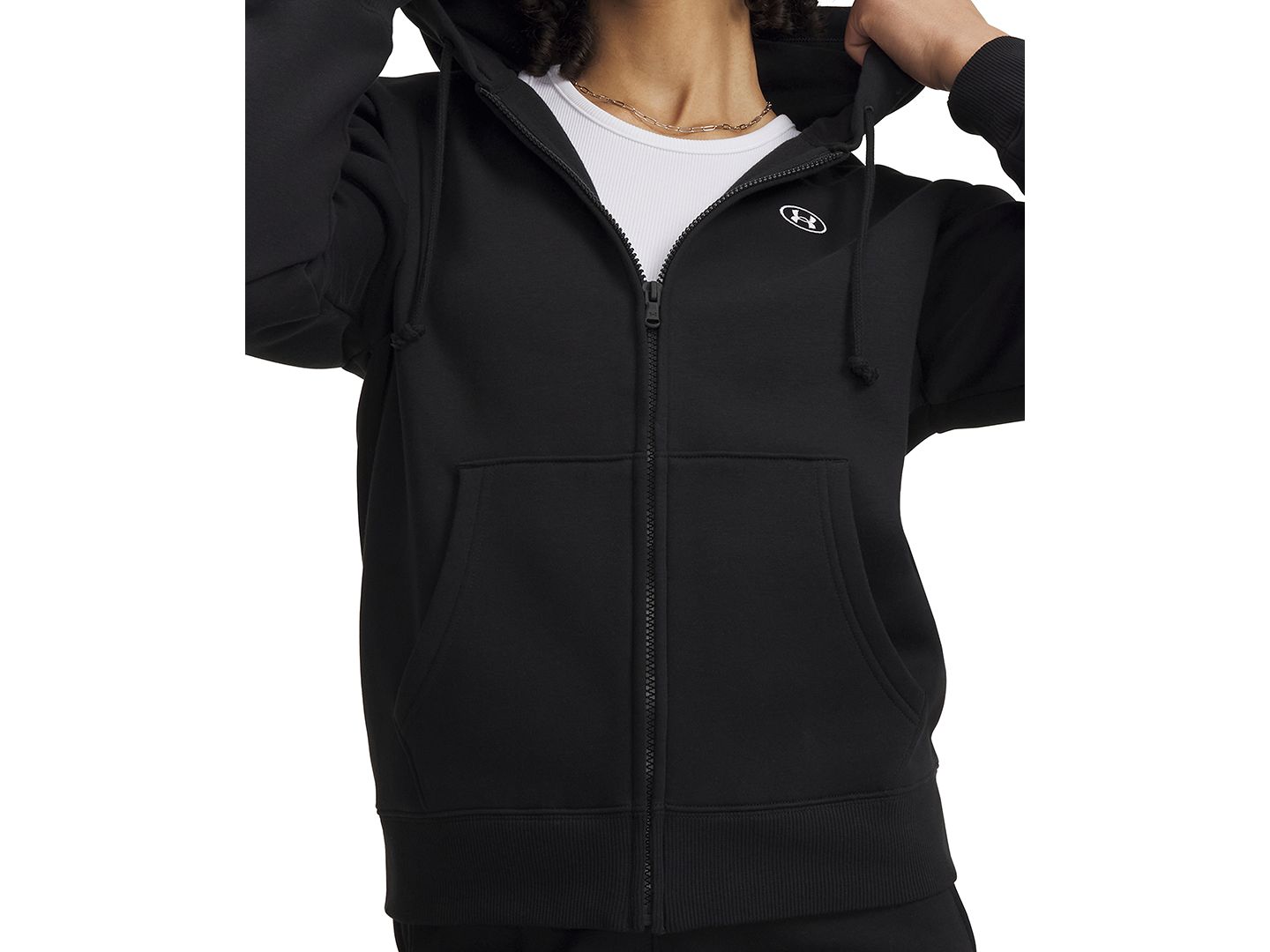 Женская куртка Under Armour Rival Fleece Full-Zip, цвет: Чёрный — фото 2