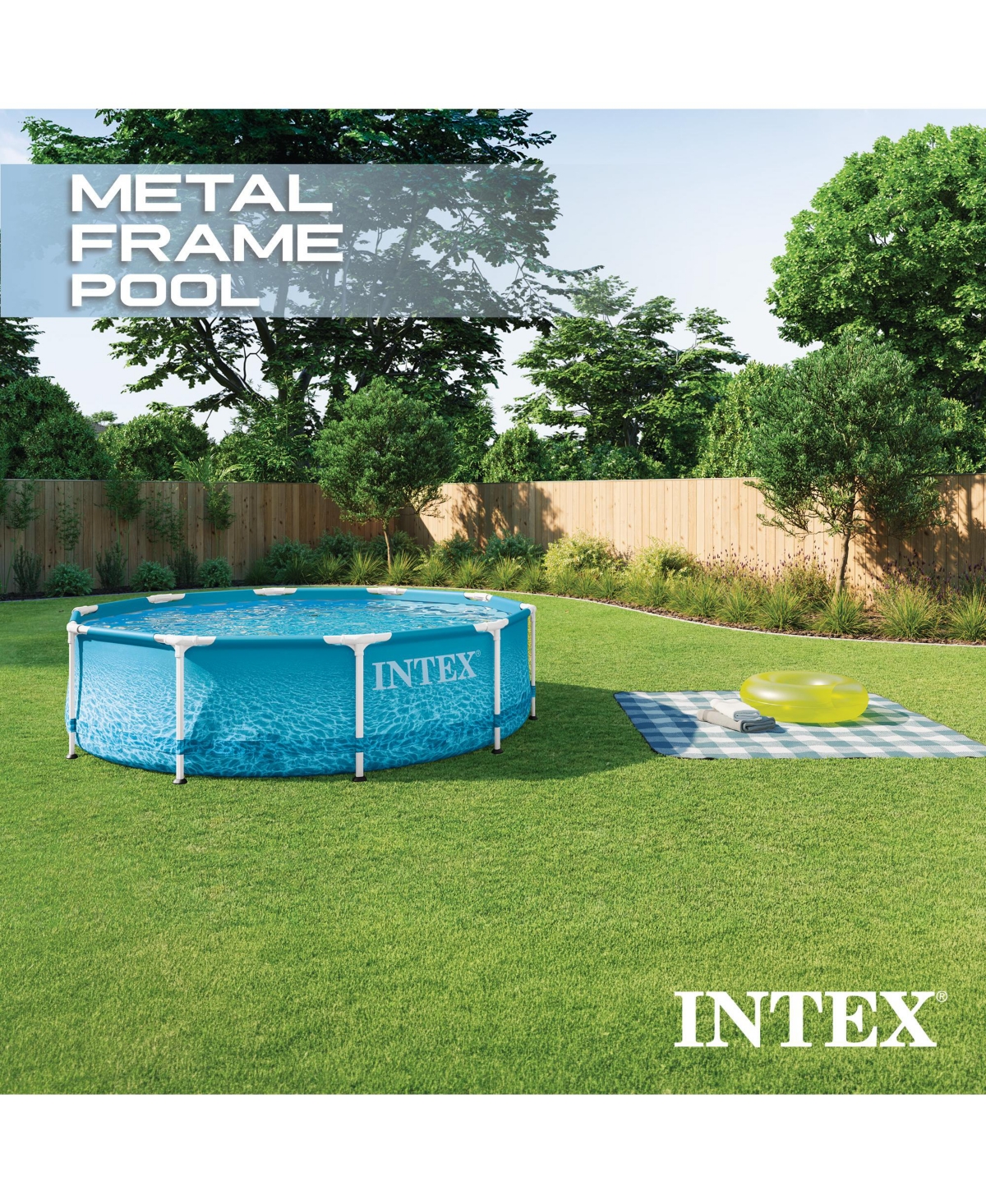 Intex 28206EH 10' x 30" Above Ground Steel Metal Frame Beachside Swimming Pool