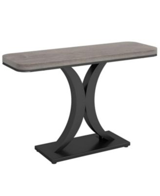 Modern Entryway Console Table with Geometric Base for Narrow Spaces and Hallways