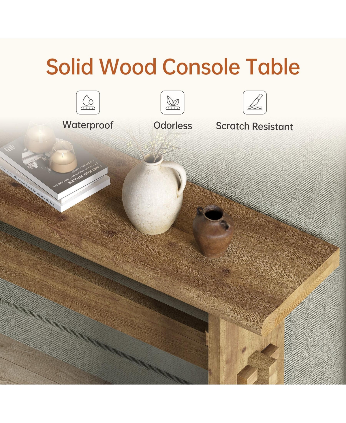 Slickblue Wood Entryway Console Table, Sofa Table for Behind Couch