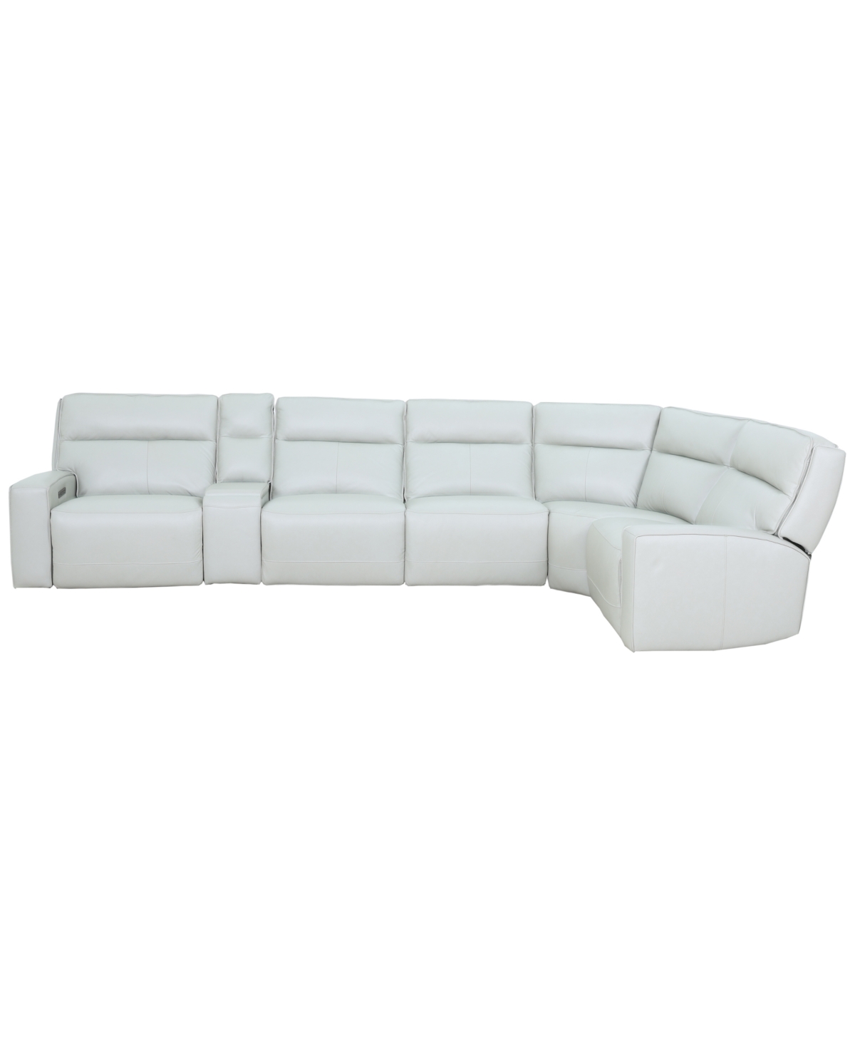 Zackary 6-Piece L Shape Leather Sectional with 3 Power Motion & Console, Macy's Exclusive