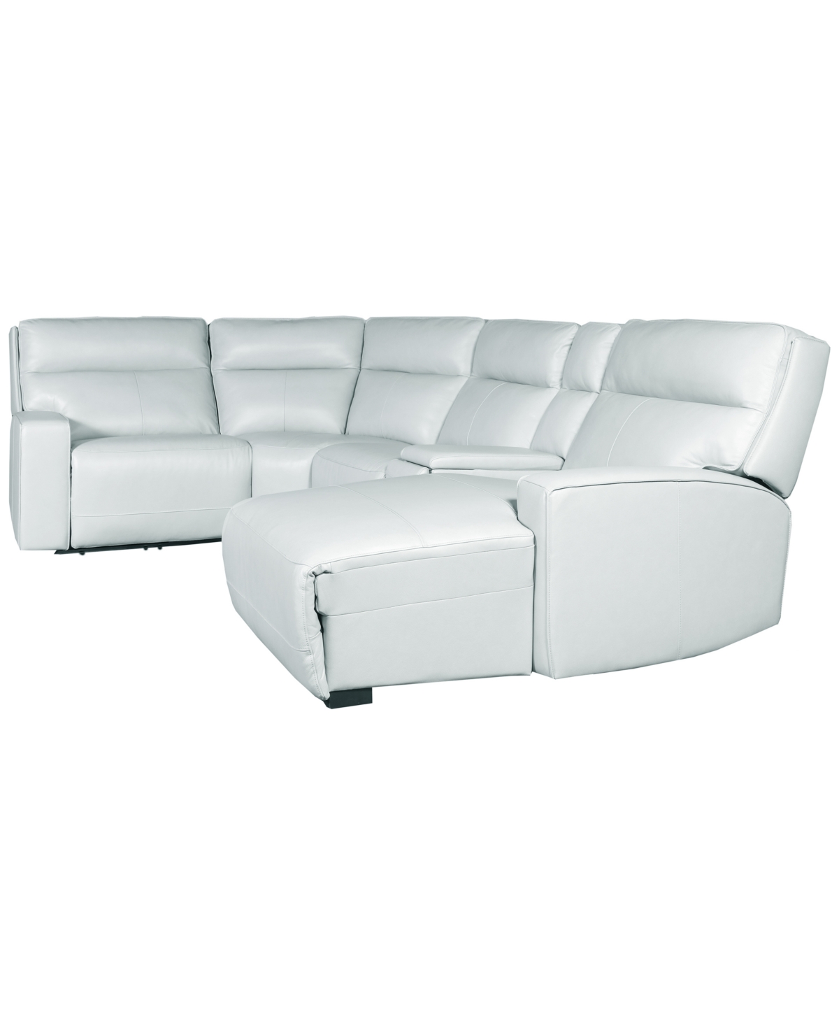 Zackary 5-Piece Leather Chaise Sectional with 2 Power Motion & Console, Macy's Exclusive