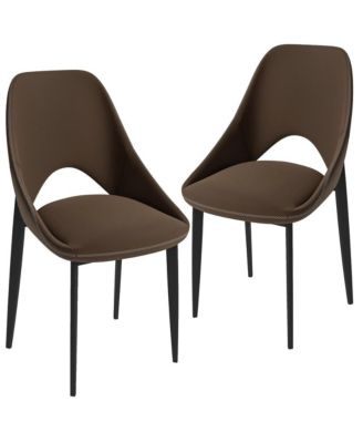 Amalfi Upholstered Fabric Dining Chair Set of 2 Modern Side Chair with Iron Legs, Mid-Century Accent Chair for Dining Room or Kitchen