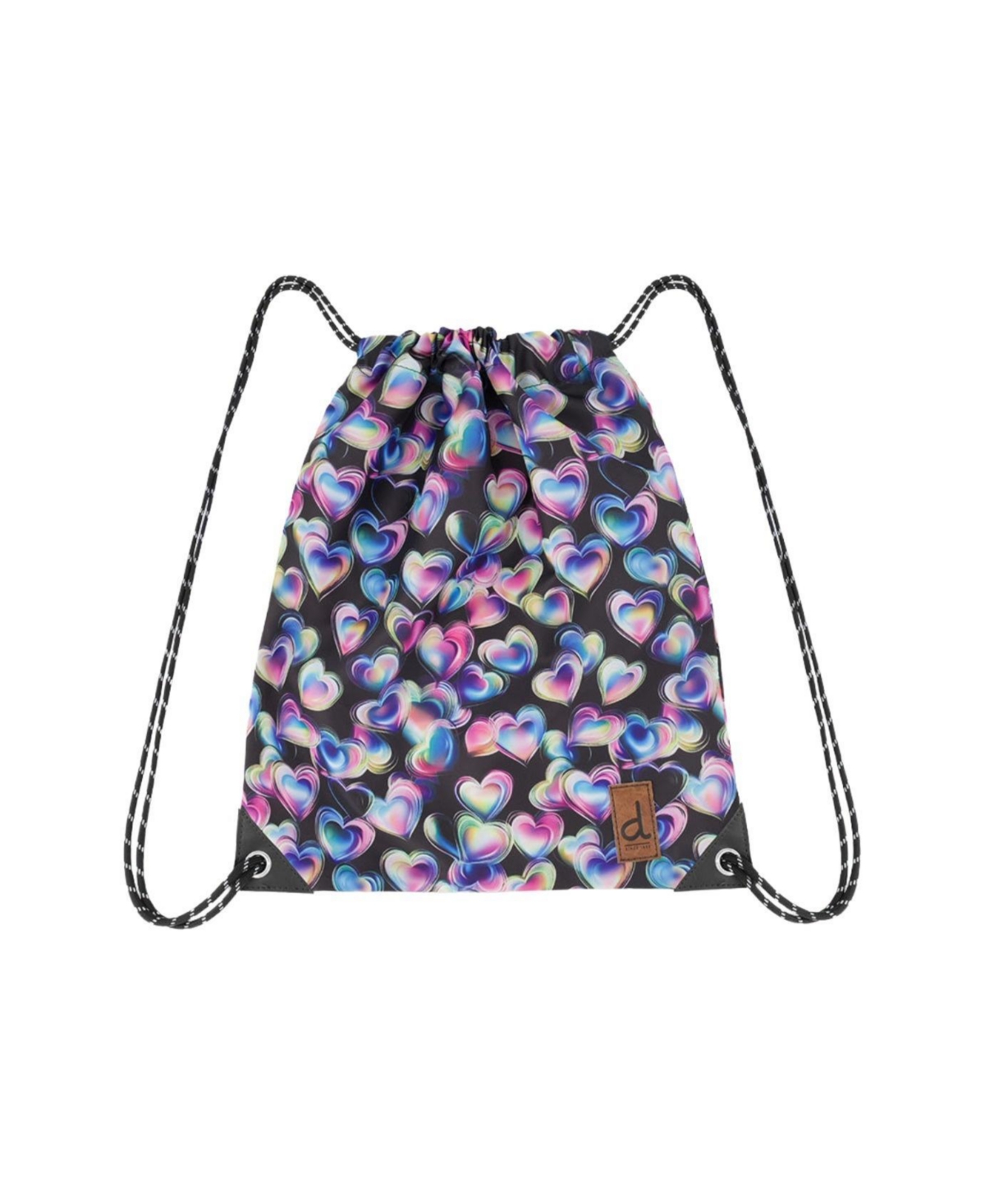Deux par Deux Little Girl Hearts Practical Charming Lightweight Drawstring Bag