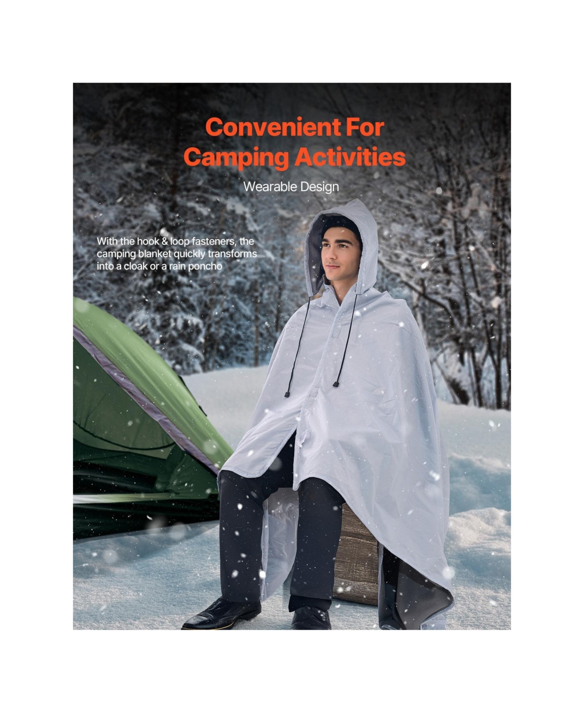 Cozito Wearable Camping Blanket, Polyester Fleece Stadium Blanket
