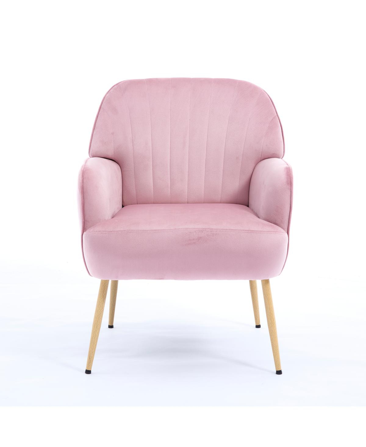 Streamdale Furniture Velvet Upholstered Accent Chair with Metal Legs