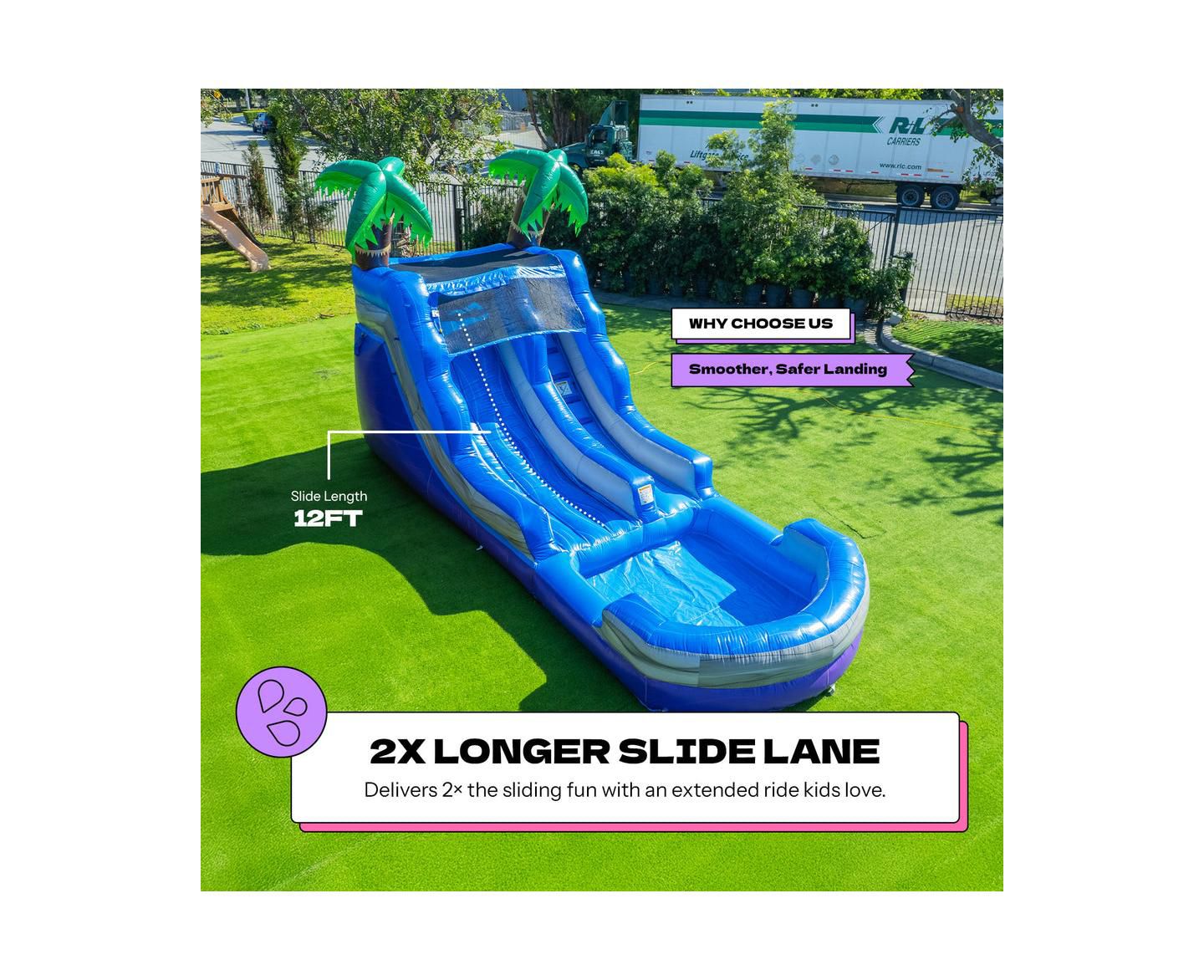 Детская игрушка POP JUMP Tropical 23' Waterslide with Pool, цвет: Разноцветный — фото 4