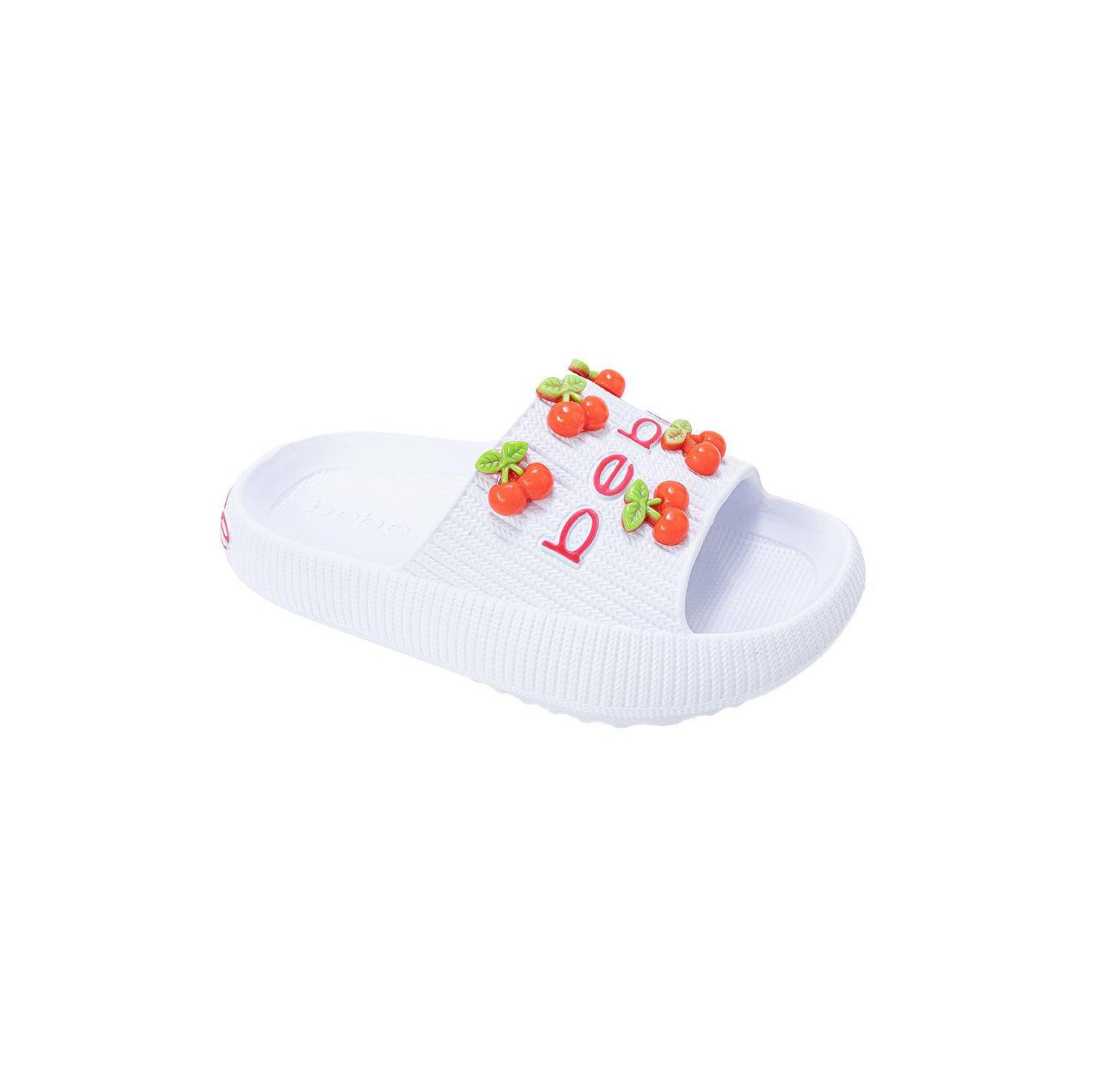 Little Girls Girls EVA Slide - Lightweight Comfy Slide Sandals with Cherry Charms