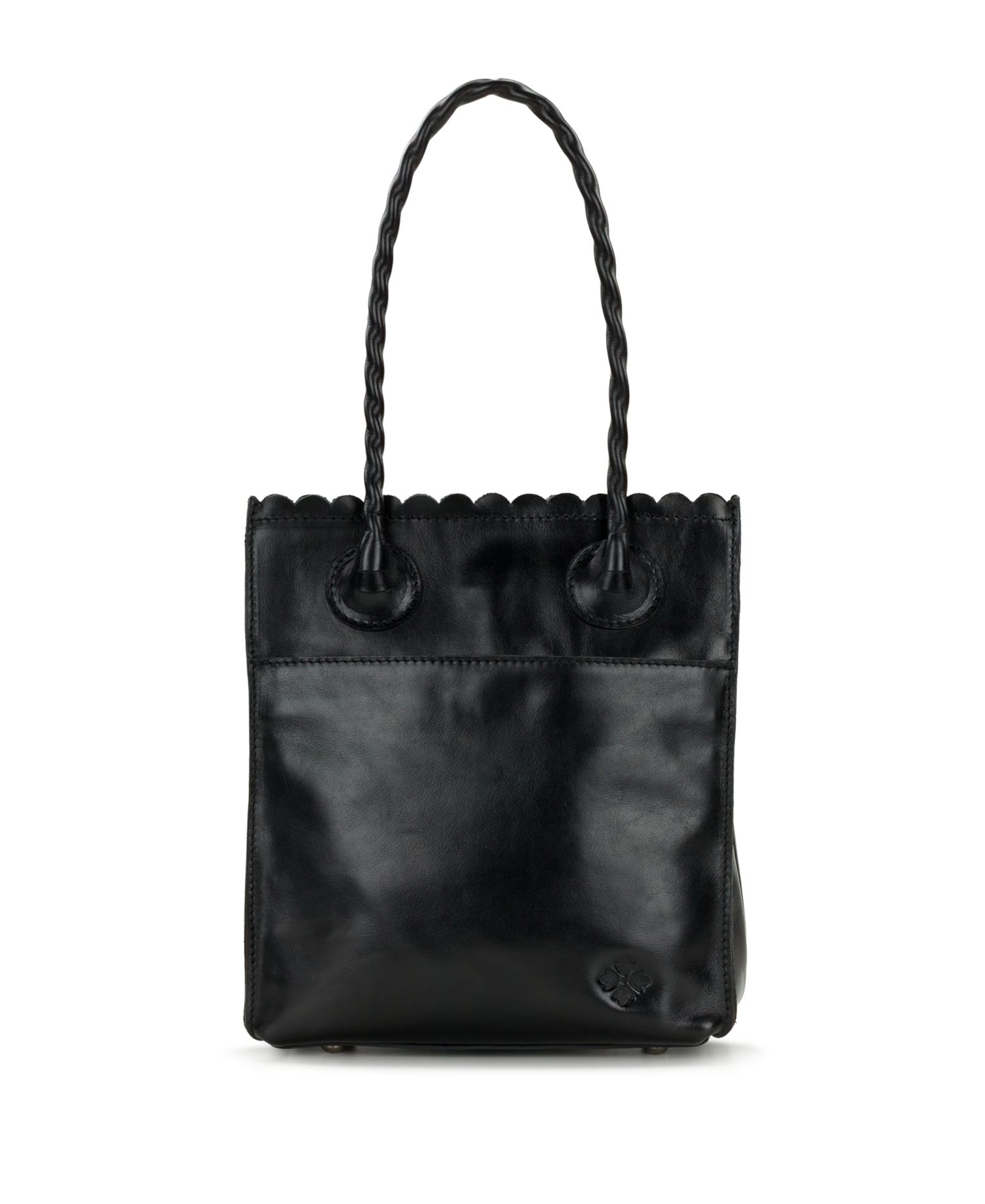 Charline Cavo Small Tooled Leather Applique Tote Handbag