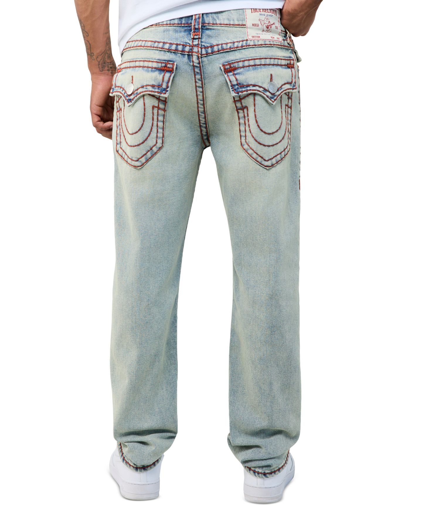 Мужские джинсы True Religion Rocco Skinny Super T Flap, цвет: Выбеленный варёный — фото 1