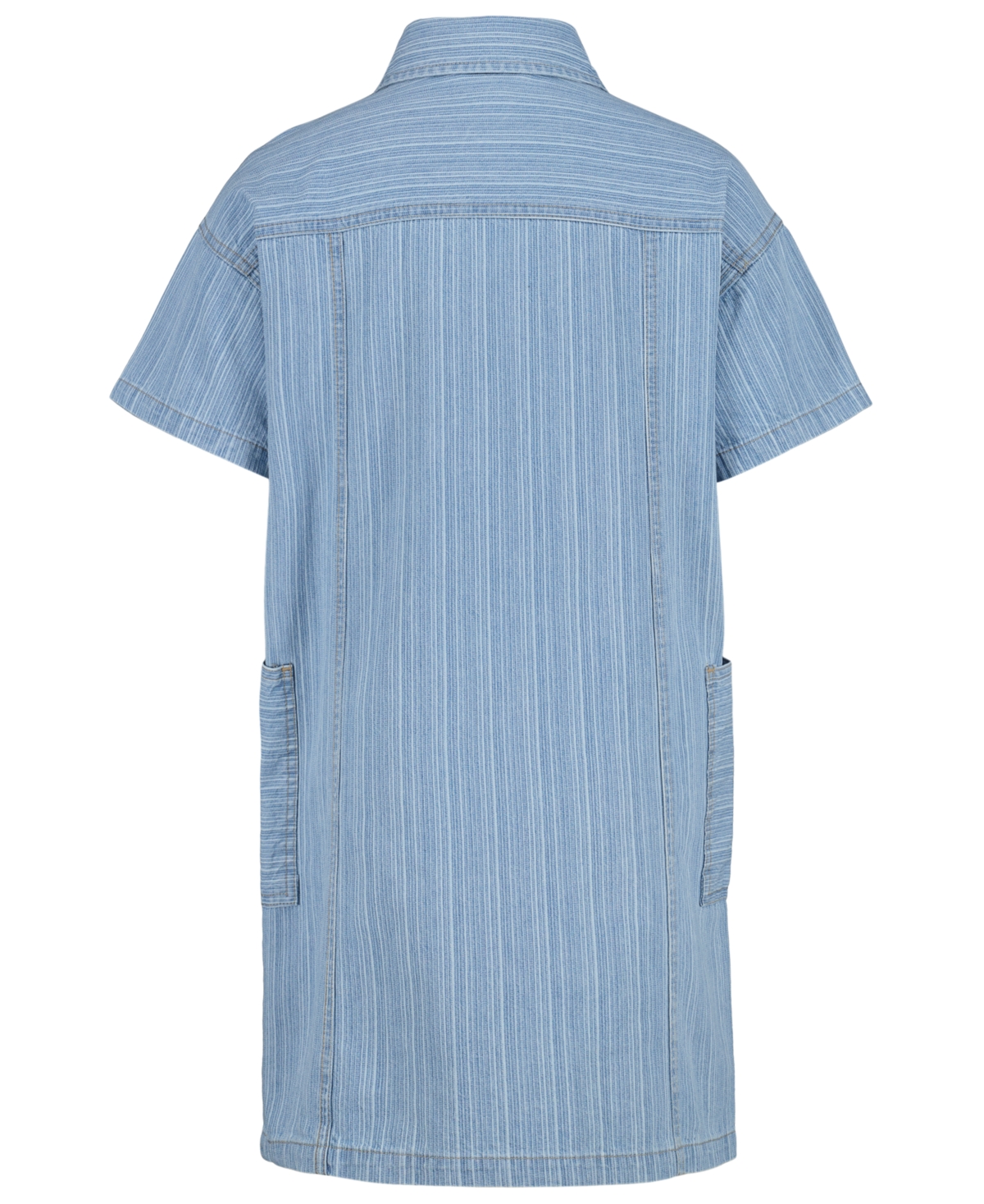 Calvin Klein Girls' 7-16 Short-Sleeve Button-Front Denim Shirt Dress