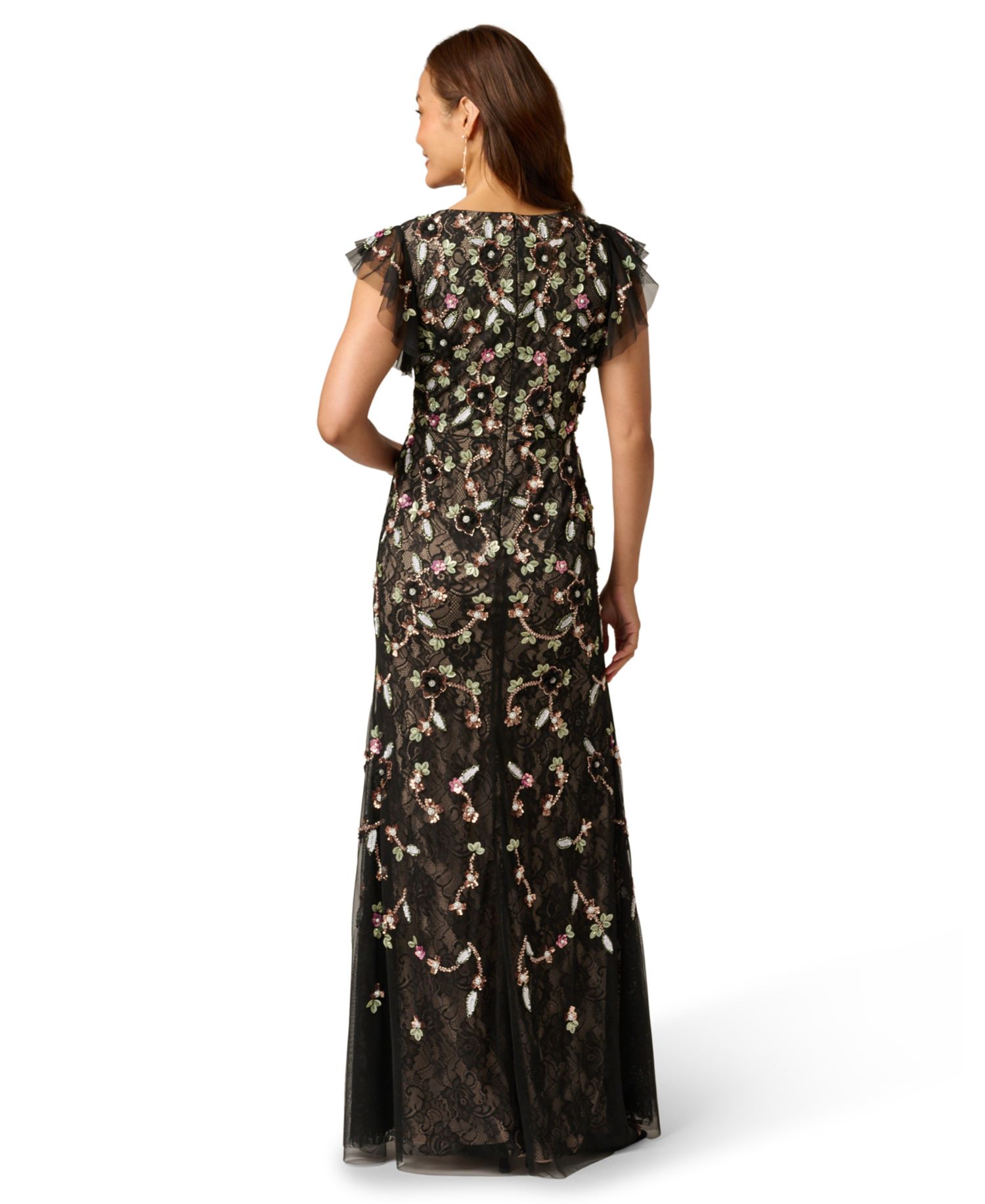 Women's Beaded V-Neck Ball Gown