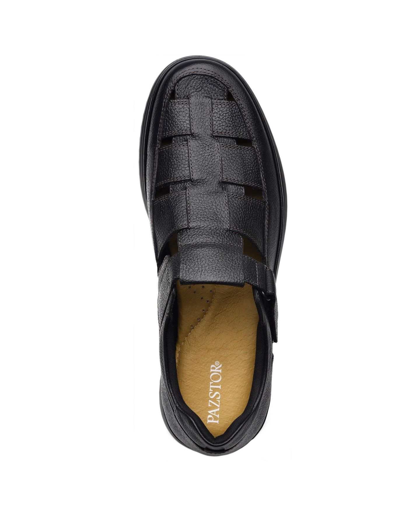 Мужские сандалии PAZSTOR Premium Comfort Leather Closed Toe Casual Sandals Memphis, цвет: Чёрный — фото 4