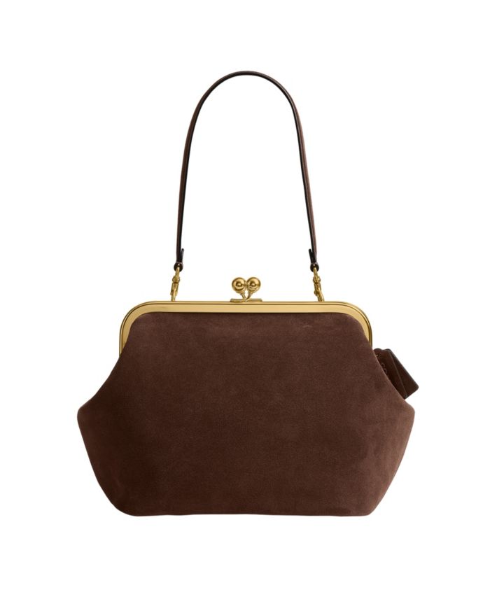 COACH Kisslock Medium Suede Frame Bag 27