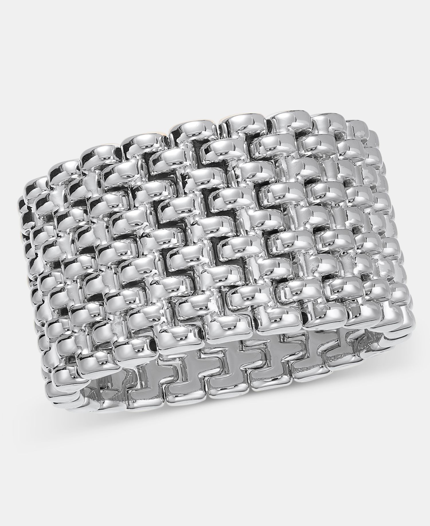Woven Metal Bold Stretch Bracelet