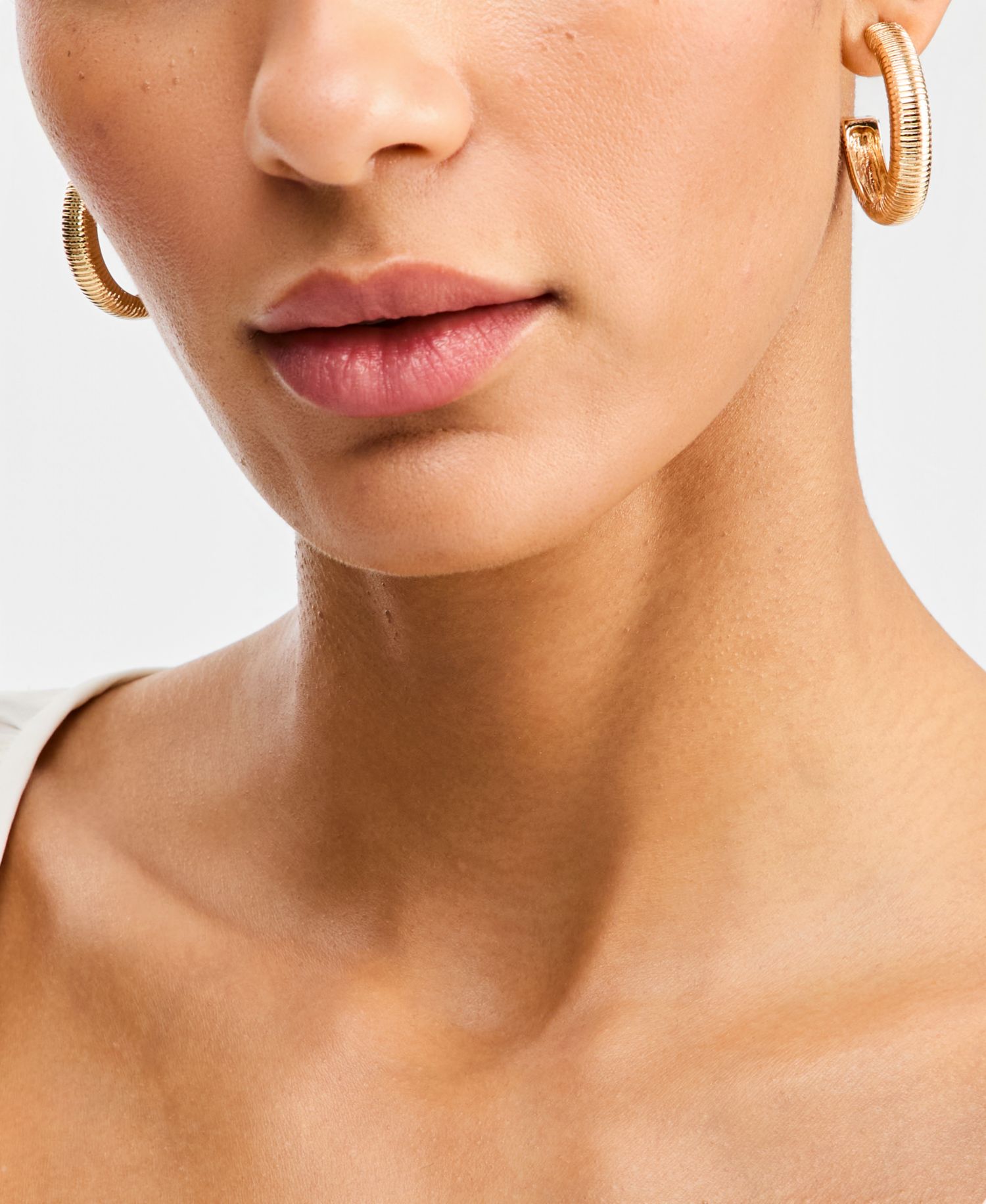 Textured Metal Hoop Earrings