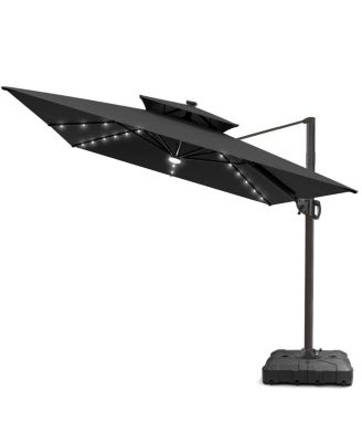costco 11 3 tier patio umbrella Sunvilla 11ft Striped Outdoor Umbrella at Costco