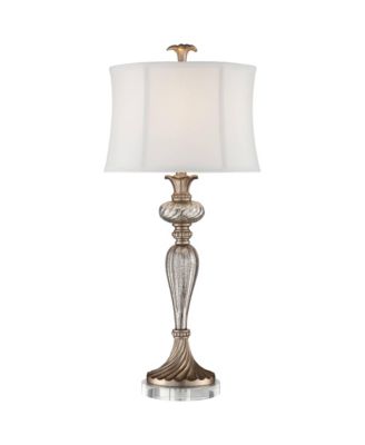 Alyson Traditional Buffet Table Lamp with Round Riser 33 3/4" Tall Tall Mercury Glass Champagne Shade for Bedroom Living Room Home