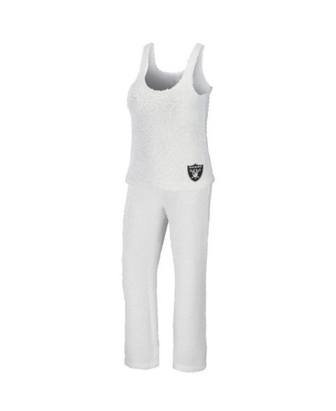 Женский комплект WEAR by Erin Andrews Women's 2-Piece Cream Las Vegas Raiders Plus Size Cozy Scoop Neck Tank Top & Pants Set
