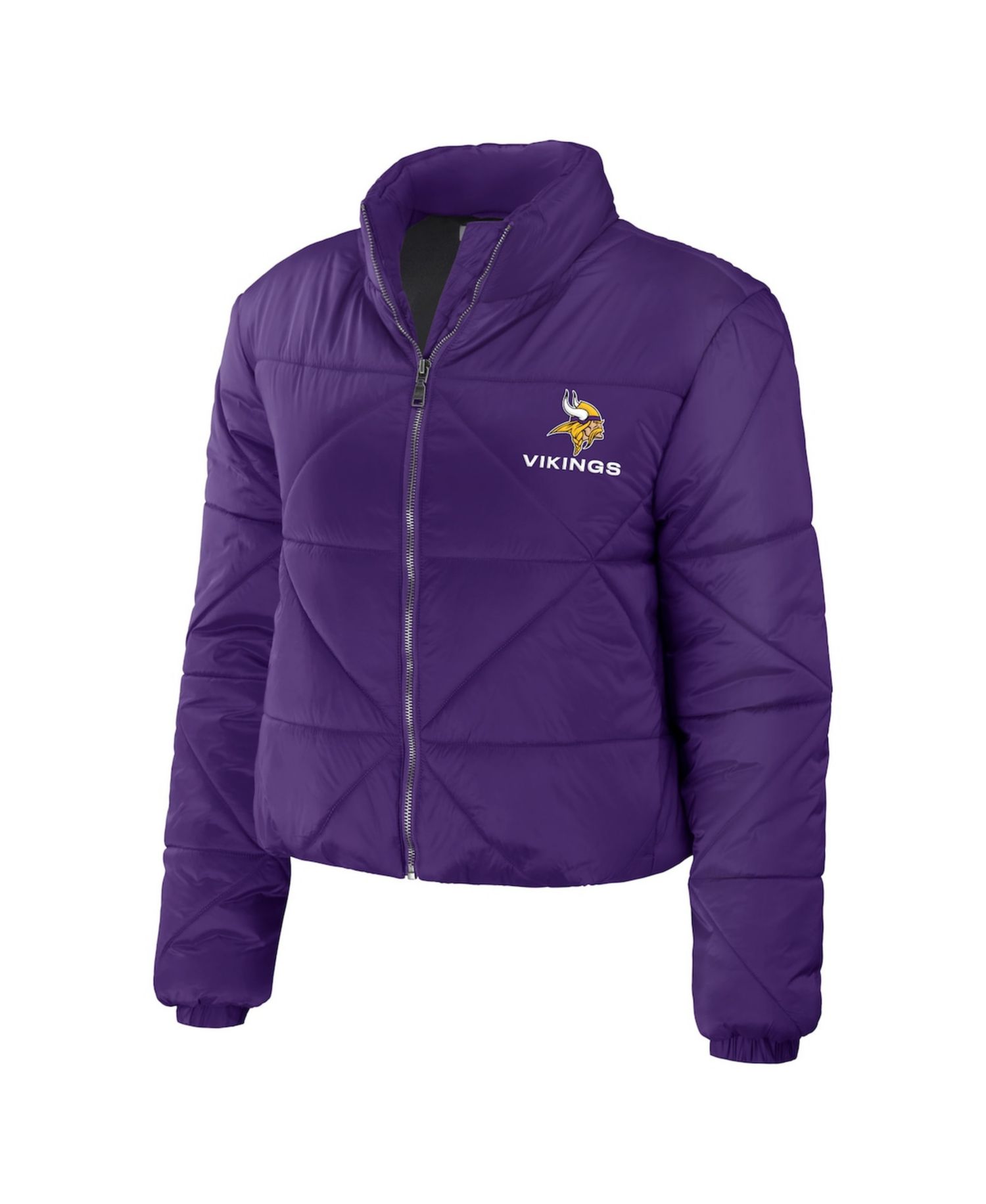 Women's Purple Minnesota Vikings Cropped Puffer Full-Zip Jacket