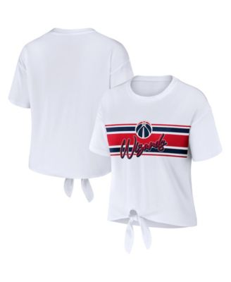 Women's White Washington Wizards Tie-Front T-Shirt