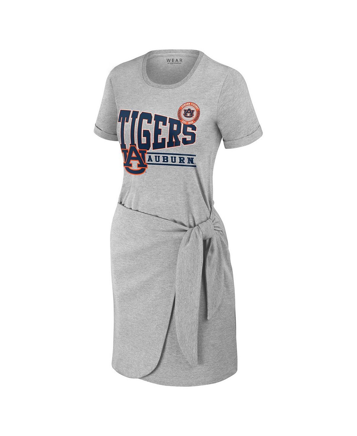 WEAR by Erin Andrews Women's Heather Gray Auburn Tigers Knotted T-Shirt Dress view 2 — MAYCSS fashion products