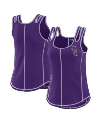 Women's Purple Colorado Rockies Contrast Stitch Tank Top